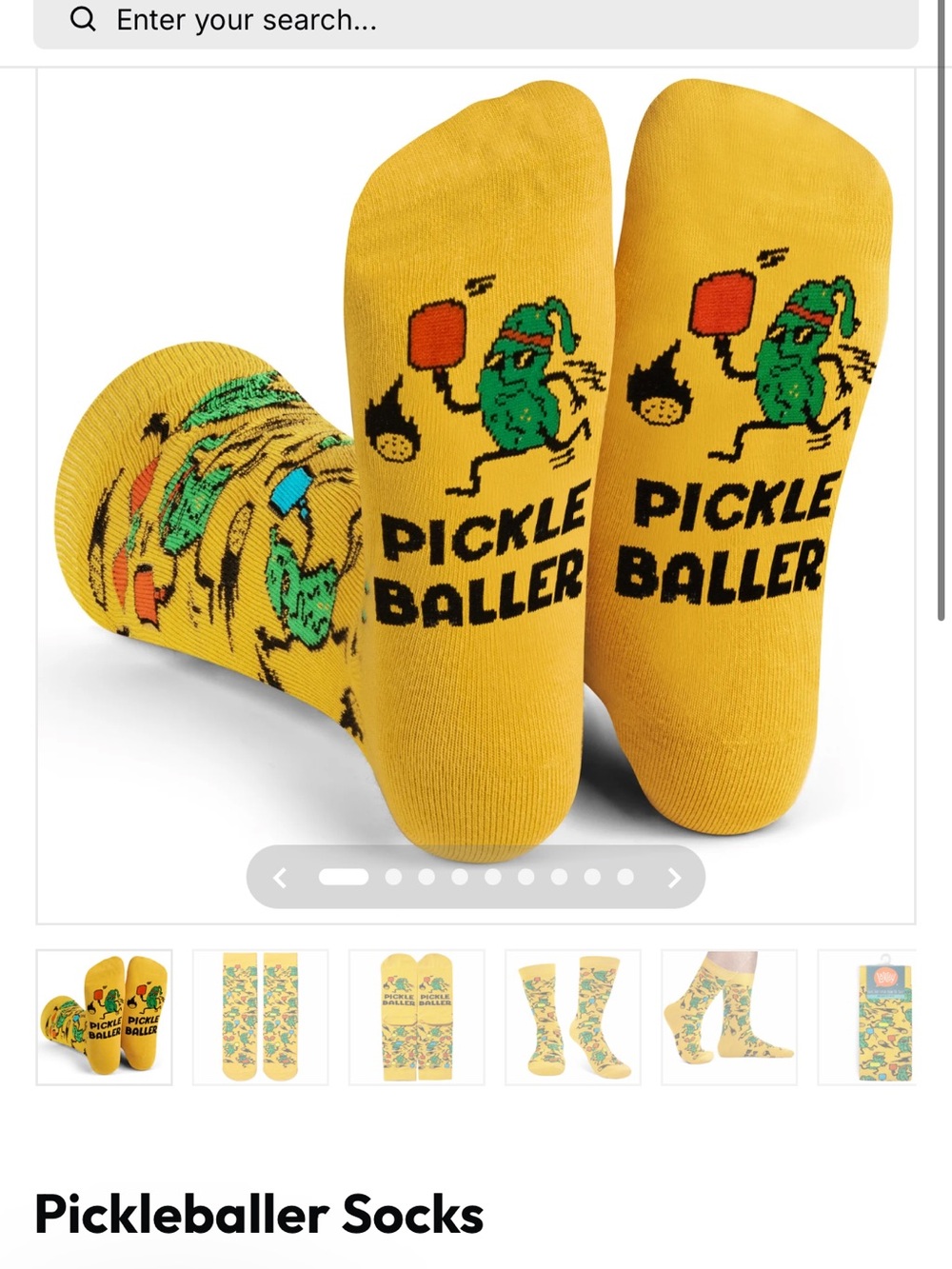 Pickle Baller Crew Socks - Yellow